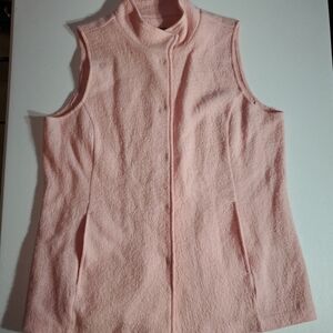 Chico's Size 2 Light Pink Wool Front Snap Tunic Vest